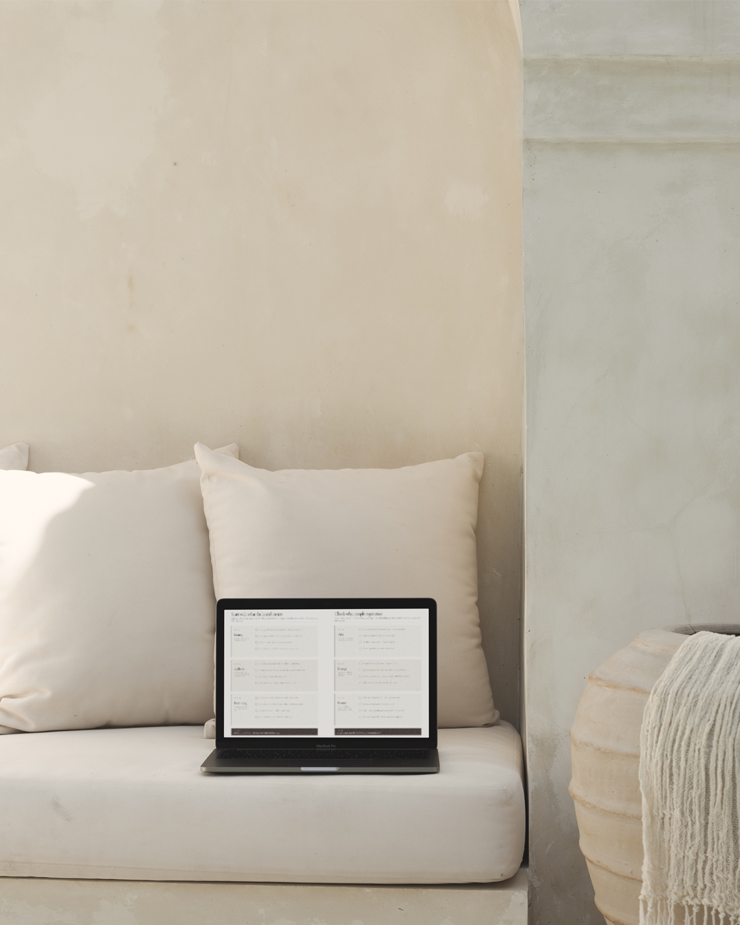The Brand To-Do open on a laptop in a calm neutral interior
