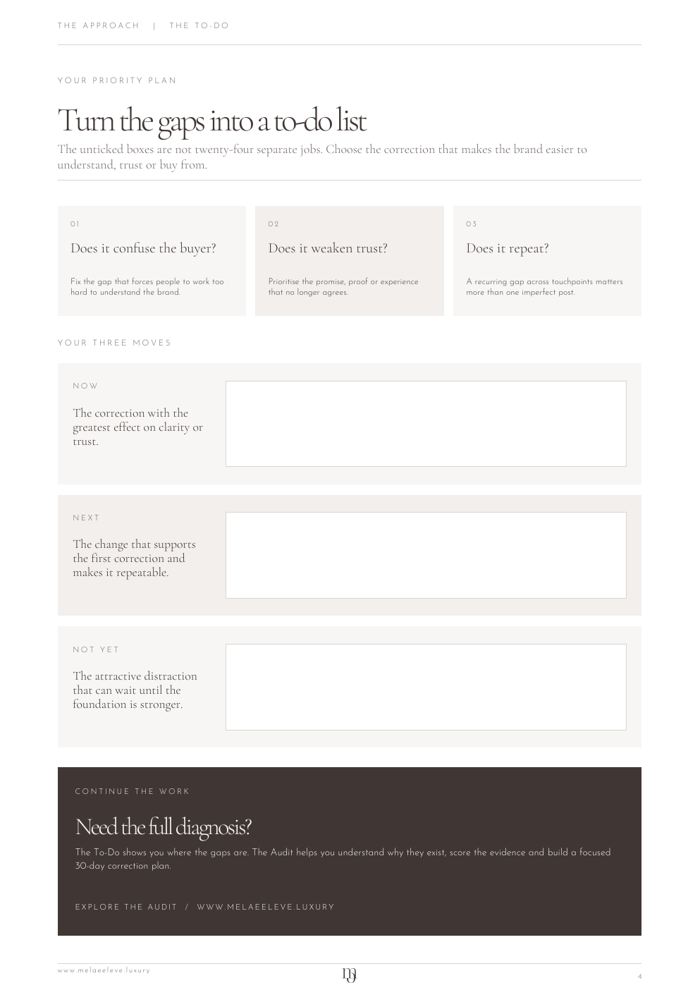 Now, Next and Not Yet priority plan page